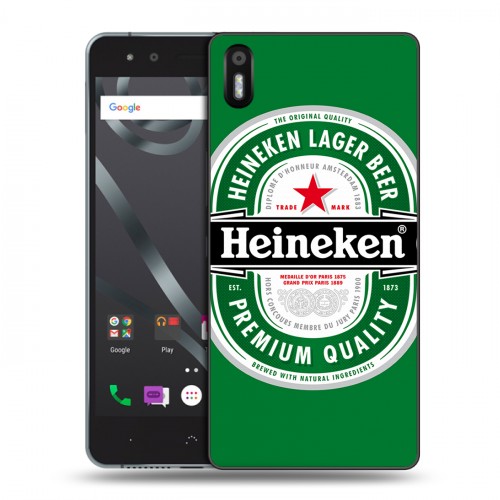 Дизайнерский пластиковый чехол для BQ Aquaris X5 Heineken