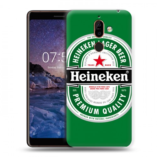 Дизайнерский пластиковый чехол для Nokia 7 Plus Heineken