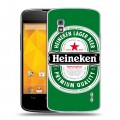 Дизайнерский пластиковый чехол для LG Google Nexus 4 Heineken