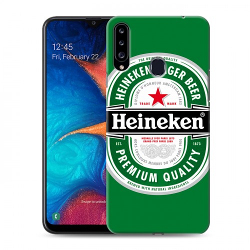 Дизайнерский пластиковый чехол для Samsung Galaxy A20s Heineken