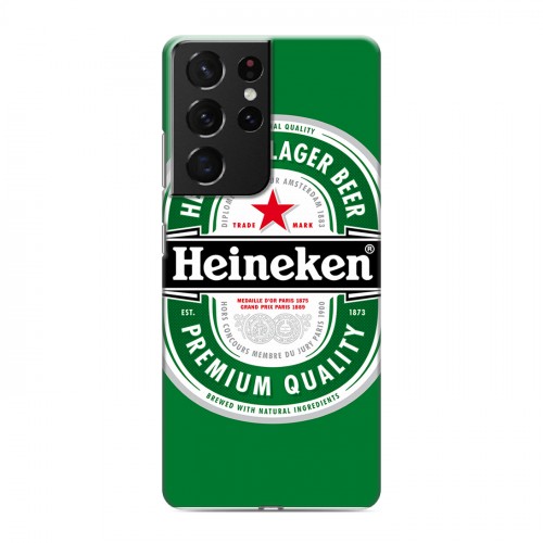 Дизайнерский пластиковый чехол для Samsung Galaxy S21 Ultra Heineken