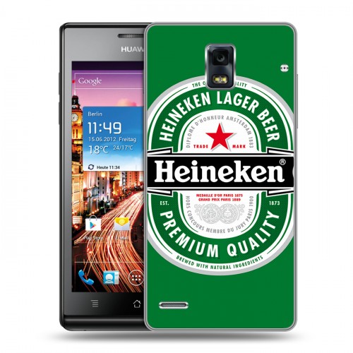 Дизайнерский пластиковый чехол для Huawei Ascend P1 Heineken