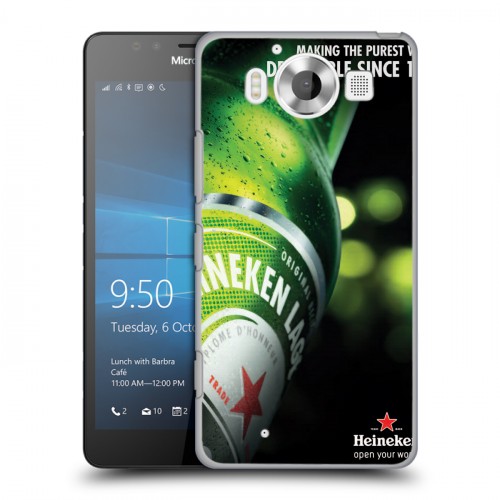 Дизайнерский пластиковый чехол для Microsoft Lumia 950 Heineken