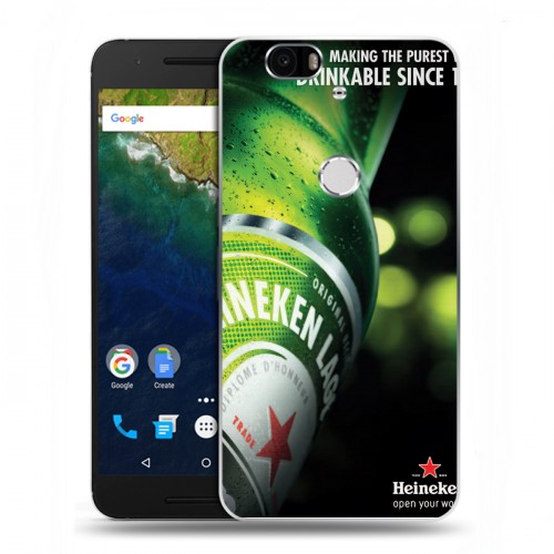 Дизайнерский силиконовый чехол для Google Huawei Nexus 6P Heineken
