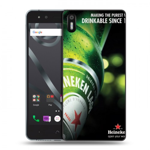 Дизайнерский пластиковый чехол для BQ Aquaris X5 Heineken