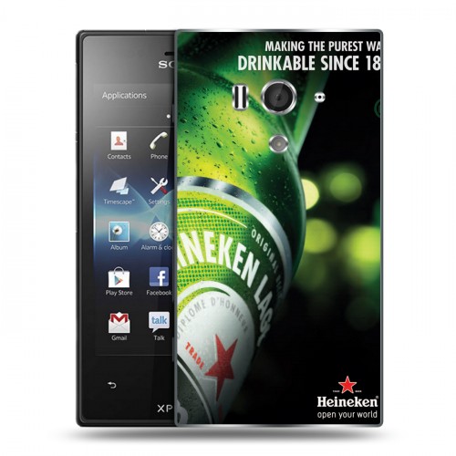 Дизайнерский пластиковый чехол для Sony Xperia acro S Heineken