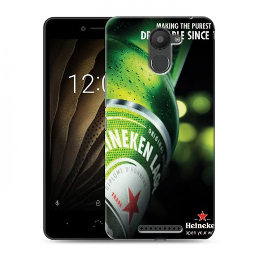 Дизайнерский силиконовый чехол для BQ Aquaris U Heineken