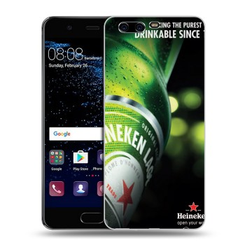 Дизайнерский силиконовый чехол для Huawei P10 Plus Heineken (на заказ)