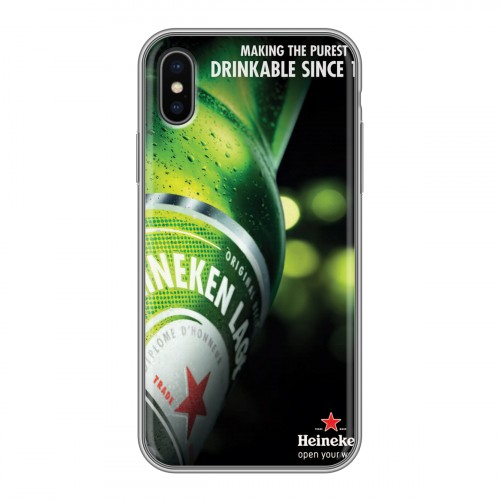 Дизайнерский силиконовый чехол для Iphone x10 Heineken