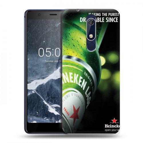 Дизайнерский пластиковый чехол для Nokia 5.1 Heineken