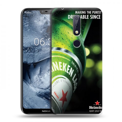 Дизайнерский пластиковый чехол для Nokia 6.1 Plus Heineken