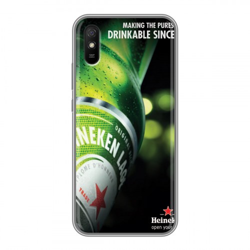 Дизайнерский силиконовый с усиленными углами чехол для Xiaomi RedMi 9A Heineken