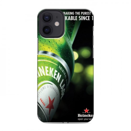 Дизайнерский силиконовый с усиленными углами чехол для Iphone 12 Mini Heineken