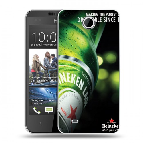 Дизайнерский пластиковый чехол для HTC Desire 300 Heineken