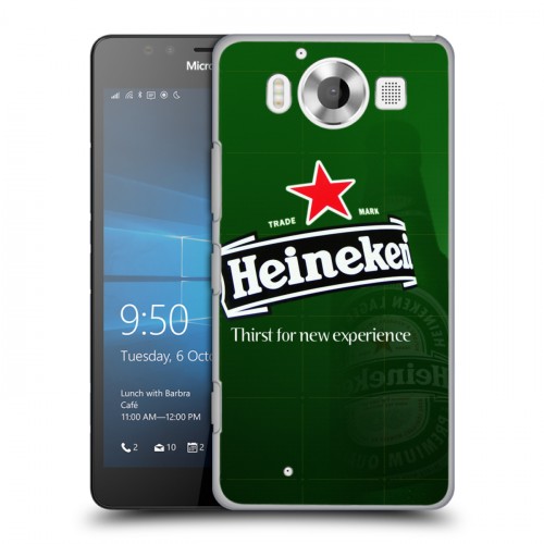 Дизайнерский пластиковый чехол для Microsoft Lumia 950 Heineken