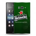 Дизайнерский пластиковый чехол для Sony Xperia acro S Heineken