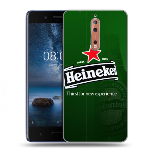 Дизайнерский пластиковый чехол для Nokia 8 Heineken