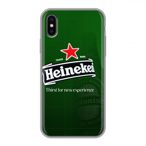 Дизайнерский силиконовый чехол для Iphone x10 Heineken