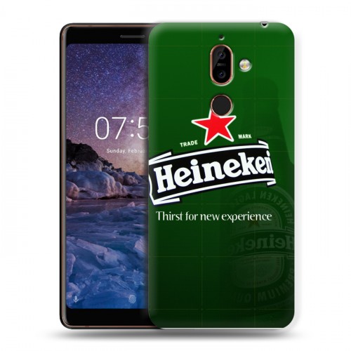 Дизайнерский пластиковый чехол для Nokia 7 Plus Heineken