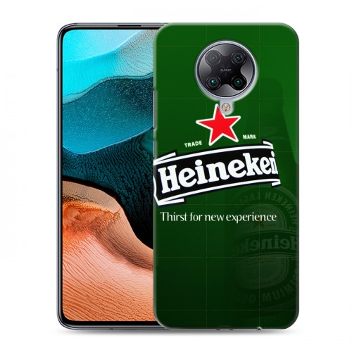 Дизайнерский силиконовый с усиленными углами чехол для Xiaomi RedMi K30 Pro Heineken