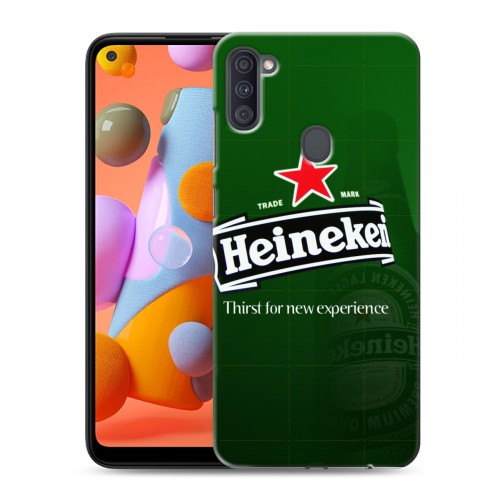 Дизайнерский силиконовый с усиленными углами чехол для Samsung Galaxy A11 Heineken