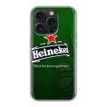 Дизайнерский силиконовый чехол для Iphone 15 Pro Heineken