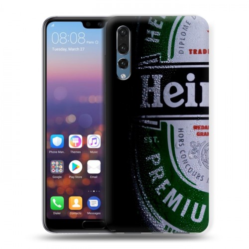 Дизайнерский силиконовый с усиленными углами чехол для Huawei P20 Pro Heineken