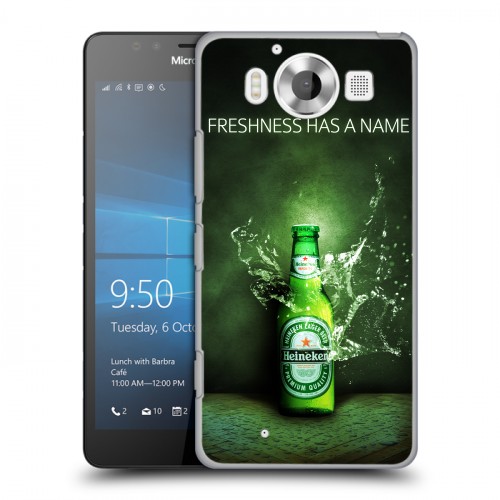 Дизайнерский пластиковый чехол для Microsoft Lumia 950 Heineken