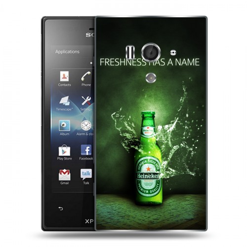 Дизайнерский пластиковый чехол для Sony Xperia acro S Heineken