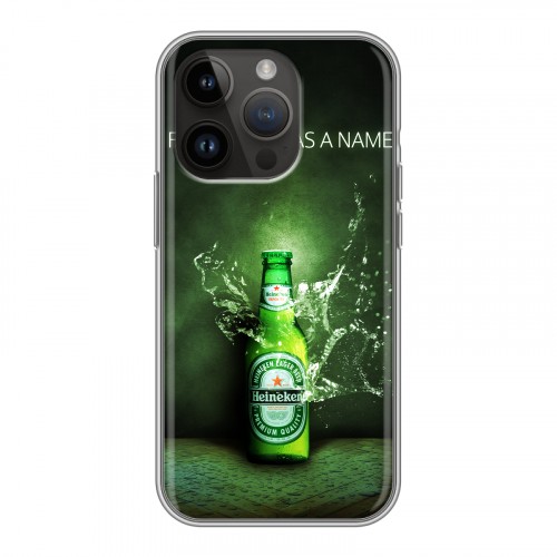 Дизайнерский силиконовый чехол для Iphone 14 Pro Heineken