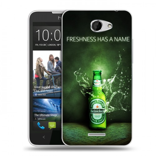 Дизайнерский пластиковый чехол для HTC Desire 516 Heineken