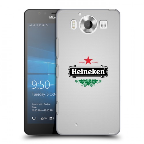 Дизайнерский пластиковый чехол для Microsoft Lumia 950 Heineken