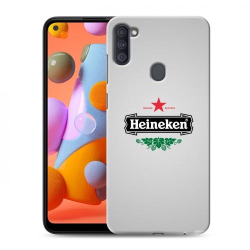 Дизайнерский силиконовый с усиленными углами чехол для Samsung Galaxy A11 Heineken