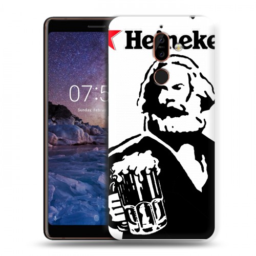 Дизайнерский пластиковый чехол для Nokia 7 Plus Heineken