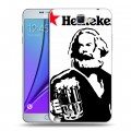 Дизайнерский пластиковый чехол для Samsung Galaxy Note 2 Heineken