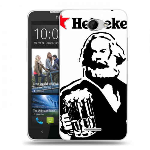 Дизайнерский пластиковый чехол для HTC Desire 516 Heineken