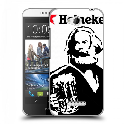 Дизайнерский пластиковый чехол для HTC Desire 616 Heineken