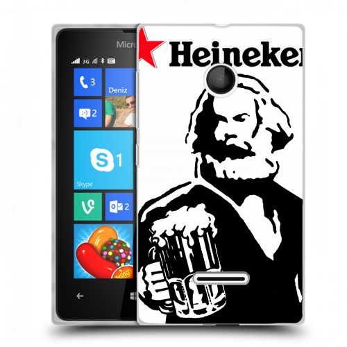 Дизайнерский пластиковый чехол для Microsoft Lumia 435 Heineken