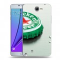 Дизайнерский пластиковый чехол для Samsung Galaxy Note 2 Heineken