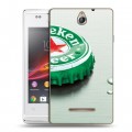 Дизайнерский пластиковый чехол для Sony Xperia E Heineken