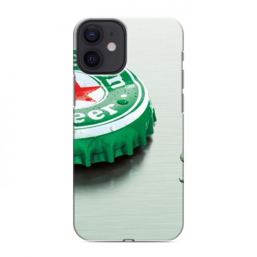 Дизайнерский силиконовый с усиленными углами чехол для Iphone 12 Mini Heineken