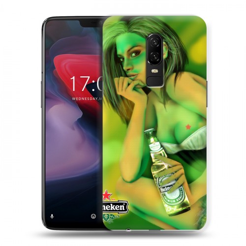 Дизайнерский пластиковый чехол для OnePlus 6 Heineken