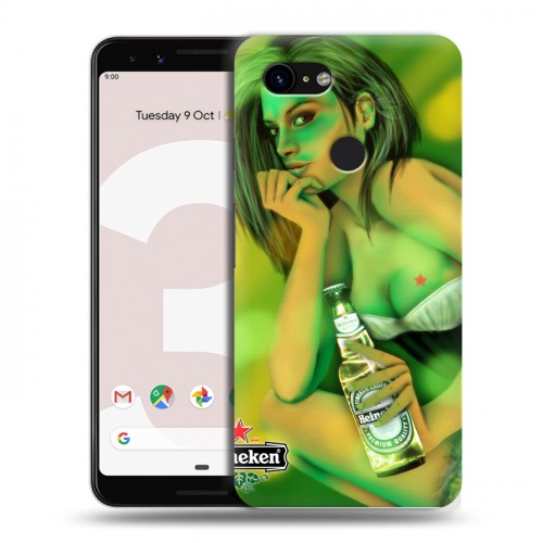 Дизайнерский пластиковый чехол для Google Pixel 3 Heineken
