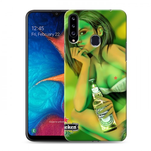 Дизайнерский пластиковый чехол для Samsung Galaxy A20s Heineken