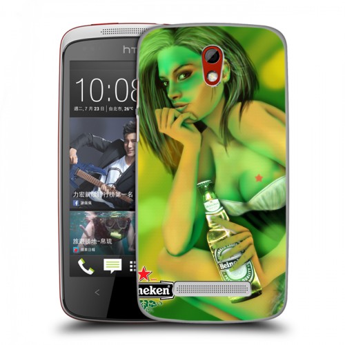 Дизайнерский пластиковый чехол для HTC Desire 500 Heineken