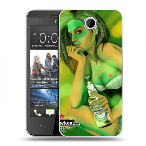 Дизайнерский пластиковый чехол для HTC Desire 300 Heineken