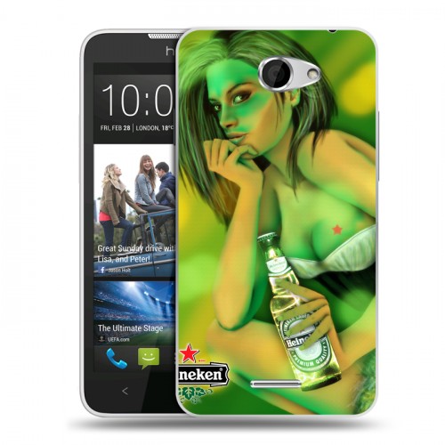 Дизайнерский пластиковый чехол для HTC Desire 516 Heineken