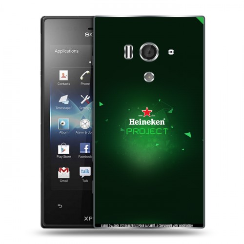 Дизайнерский пластиковый чехол для Sony Xperia acro S Heineken