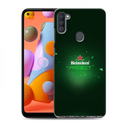 Дизайнерский силиконовый с усиленными углами чехол для Samsung Galaxy A11 Heineken