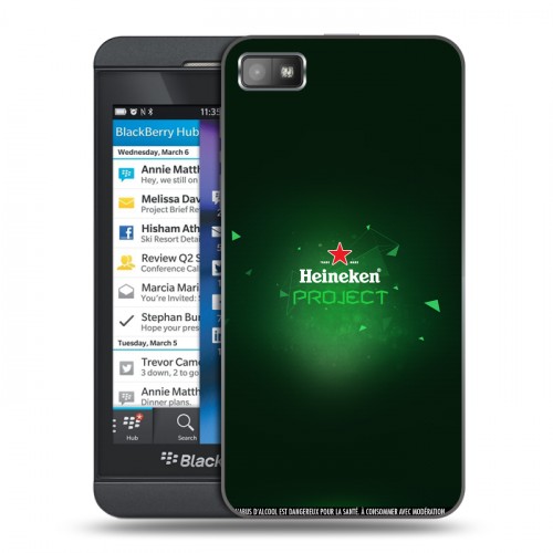 Дизайнерский пластиковый чехол для BlackBerry Z10 Heineken